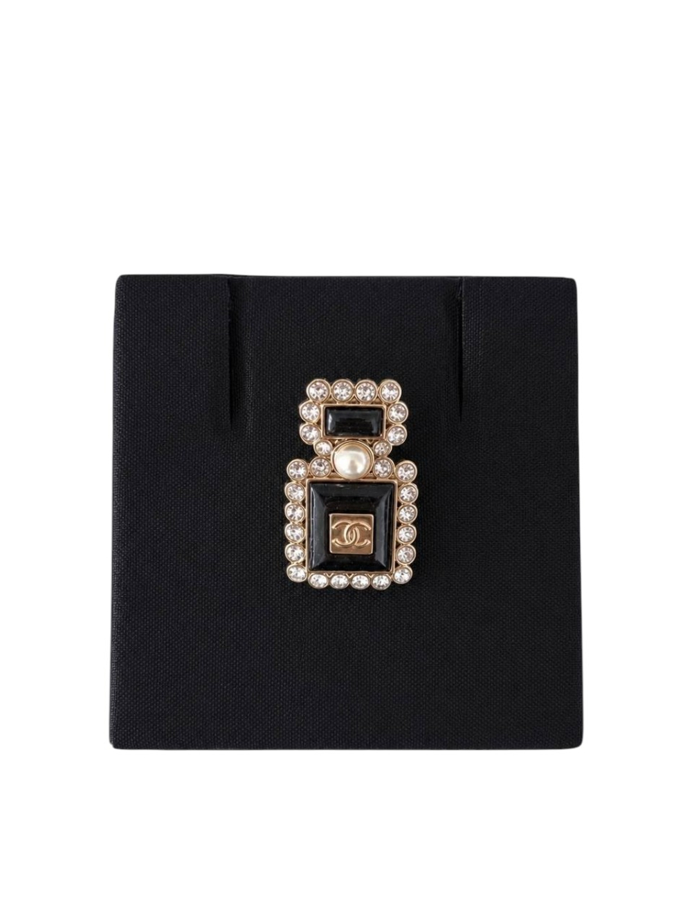Брошь Chanel Perfume Bottle CC Logo Brooch Crystal