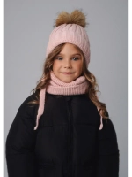 Шапка зимняя для девочки и снуд вязаные