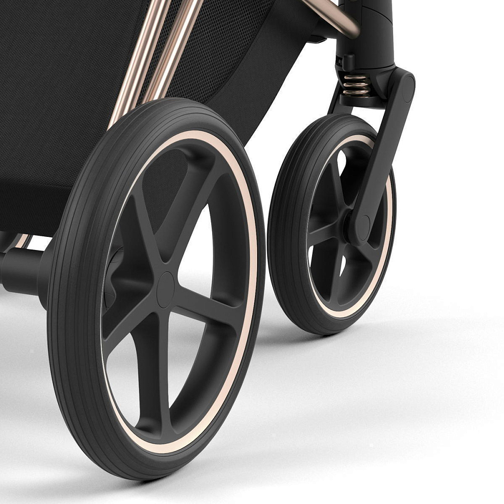 Коляска 3 в 1 Cybex Priam IV Rosegold complete и автокресло Aton B2 i-Size Bay Blue Off White