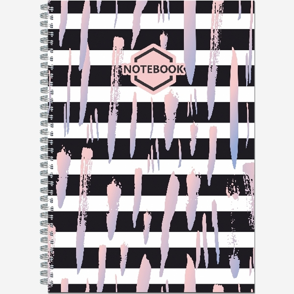 Тетрадь общая А4 60 листов на металлическом гребне "Стильный Офис"