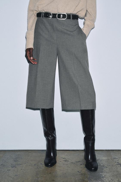 ZARA ДЛИННЫЕ ШОРТЫ — ZW COLLECTION, СЕРЫЙ МЕЛАНЖ