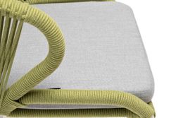 "Милан" стул плетеный из роупа, каркас алюминий светло-серый (RAL7035) муар, роуп салатовый меланж круглый, ткань светло-серая