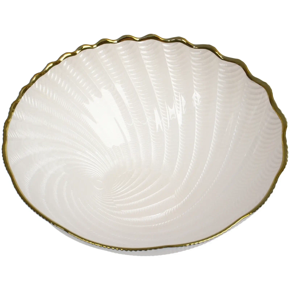 Салатник стеклянный «Фьюжн» 25*9см перламутр