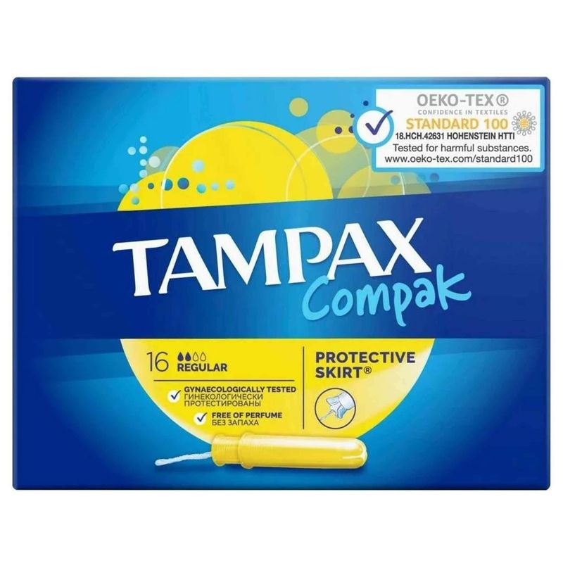 Тампоны Tampax compak comfortable & clean super 3 кап. 16 шт/уп