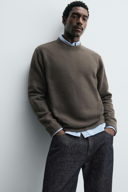 ZARA СВИТЕР С РЕЛЬЕФНОЙ ТЕКСТУРОЙ, МЯГКИЙ ЗЕЛЕНЫЙ