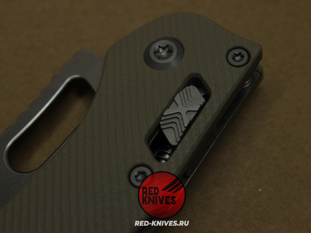 Нож Microtech Stitch Ram-Lok FP V.2025 - рукоять светлый G10, клинок серый, плейн заточка