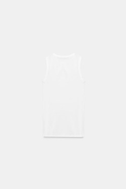ZARA ТОП ИЗ ТОНКОГО ТРИКОТАЖА, БЕЛЫЙ