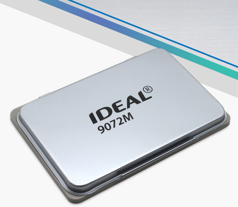 Подушка штемпельная IDEAL настольная 70*110мм, металл, синяя
