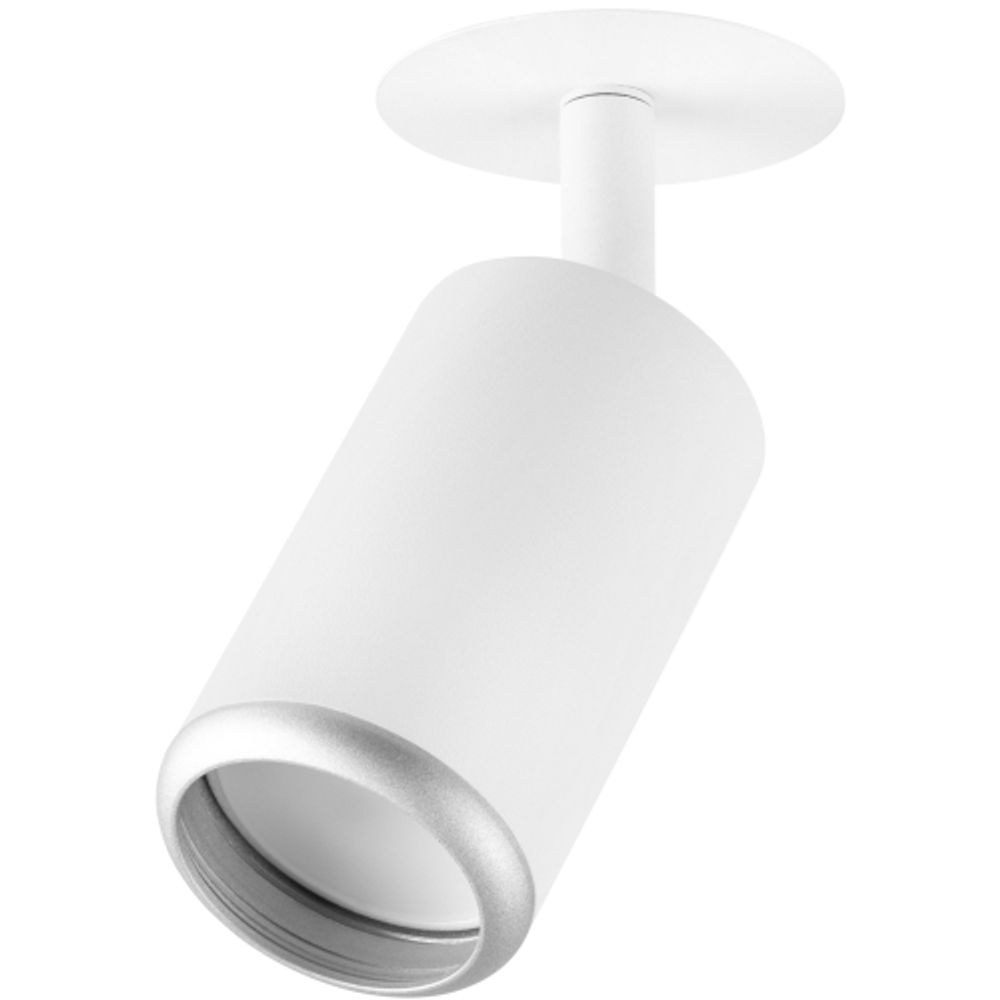 Светильник встраиваемый алюминиевый ЭРА KL106 WH/SL под лампу MR16 GU10 белый/серебро матовый | Алюминиевые встраиваемые светильники