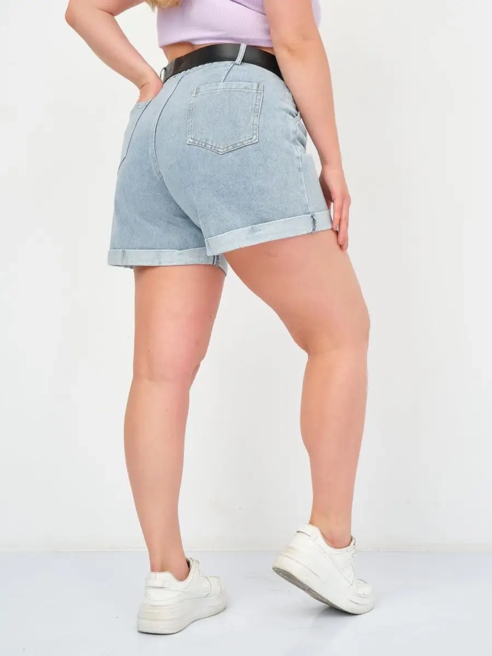 Шорты джинсовые летние с высокой посадкой