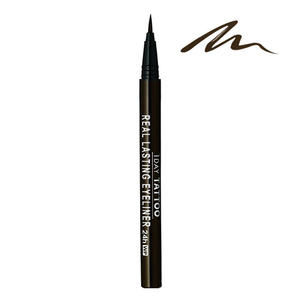 Водостойкая жидкая подводка для глаз 24 часа цвет Черно-коричневый K-Palette Real Strong Eyeliner 24h WP Brown Black