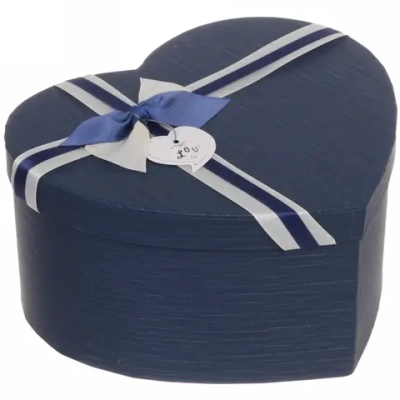 Коробка подарочная «От всего сердца», цвет синий, 23*26*13 см