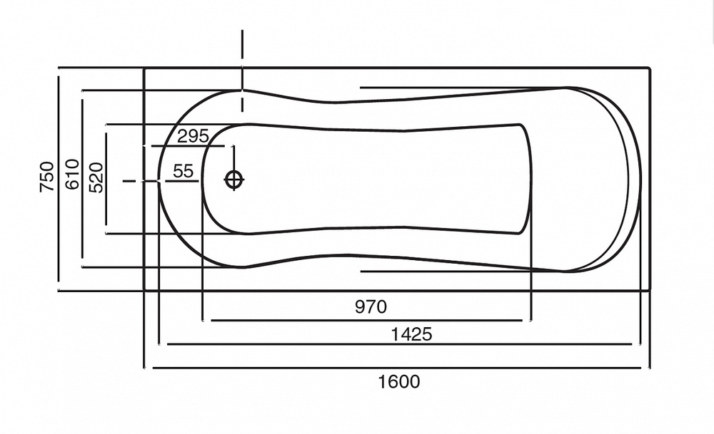 Акриловая ванна Roca Uno 160x75 ZRU9302869