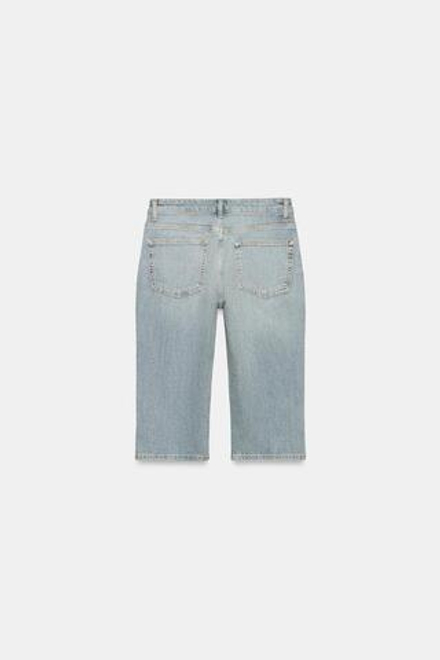 ZARA ДЖИНСЫ TRF КАПРИ СО СРЕДНЕЙ ПОСАДКОЙ, СИНИЙ
