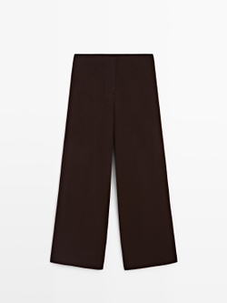 Massimo Прямые брюки из смесовой шерсти, коричневый