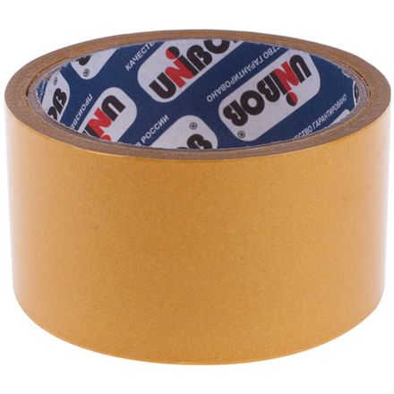 Клейкая лента двусторонняя 50*10, 80 мк, полипропилен Unibob,1шт