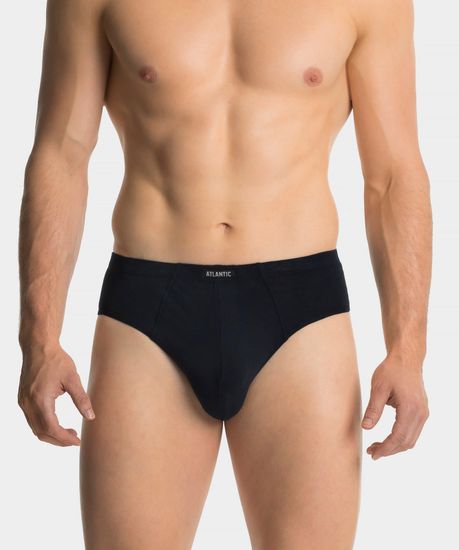 Мужские трусы (3шт) слипы классика Atlantic 3SMP-129, черный + графитовый + бургунди