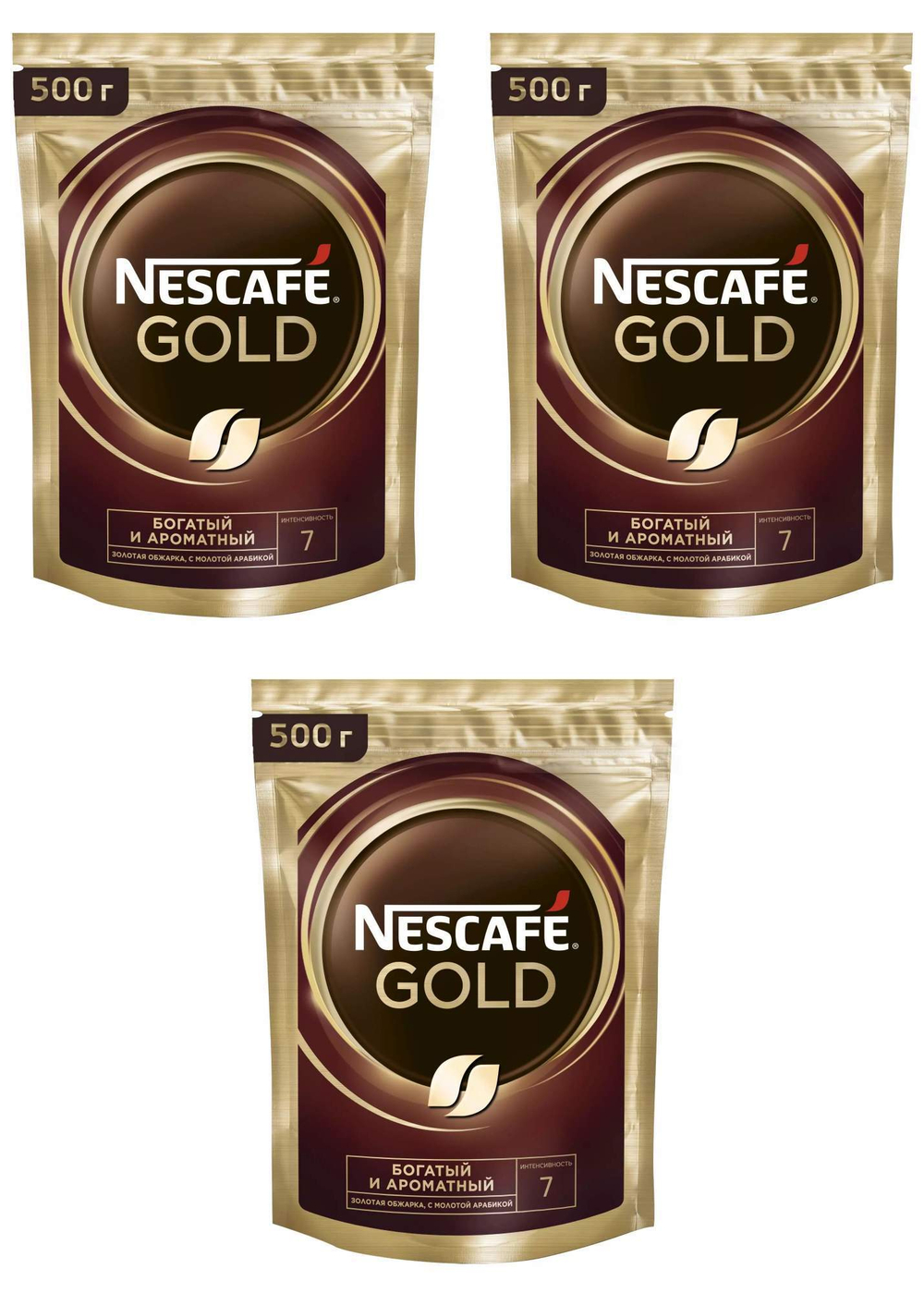 купить Комплект кофе растворимый Nescafe Gold, 500 г пакет х 3 шт