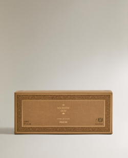 Zara Home Аромадиффузор набор: эфирное масло Majestic Oud 15 мл, вулканические камни и керамическая чаша, восточный древесный аромат, Коричневый