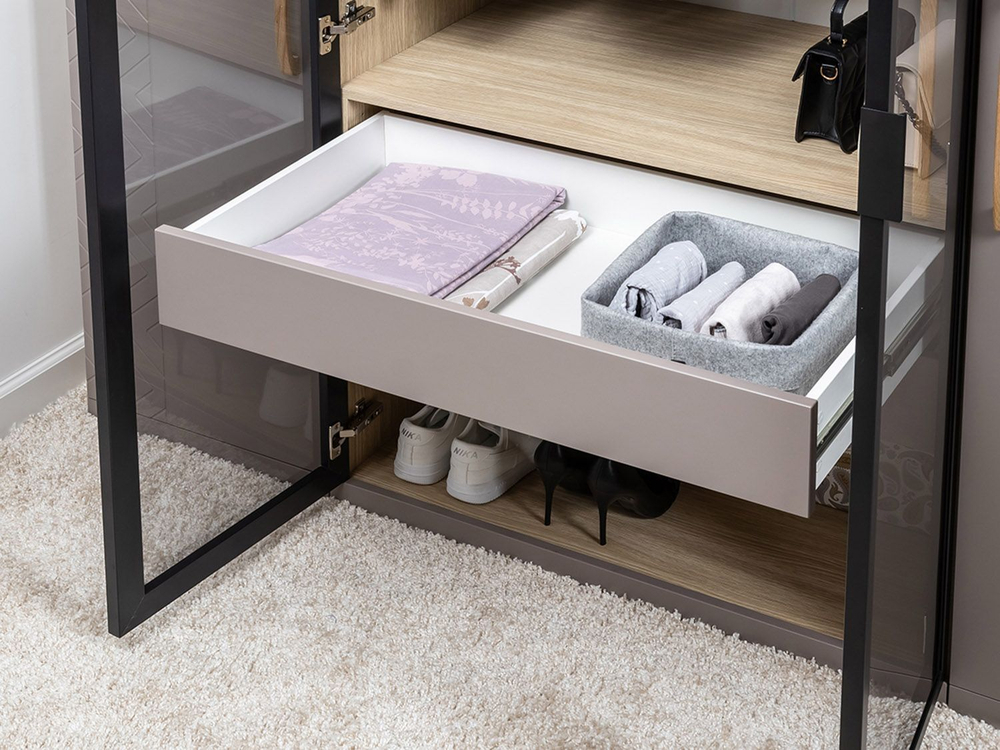 Амьен Шкаф-витрина 16.395 Плэйн/Веллюто Капучино