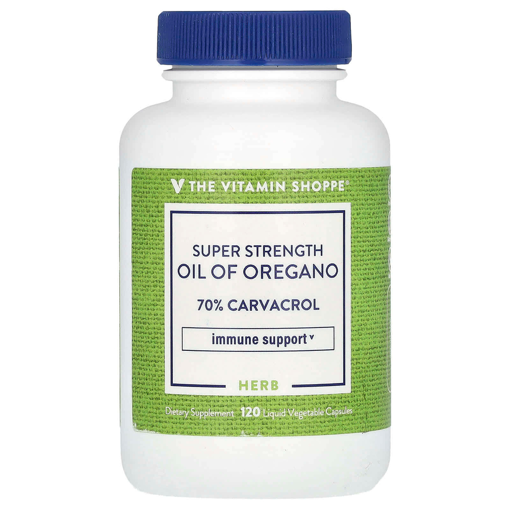 The Vitamin Shoppe, Суперсильное масло орегано, 120 жидких растительных капсул (45 мг в каждой капсуле)