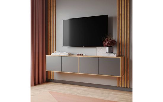 Тумба-ТВ ПАРУС-11 дуб крафт золотой / графит серый