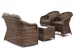 "Равенна" лаунж-зона из искусственного ротанга, цвет коричневый