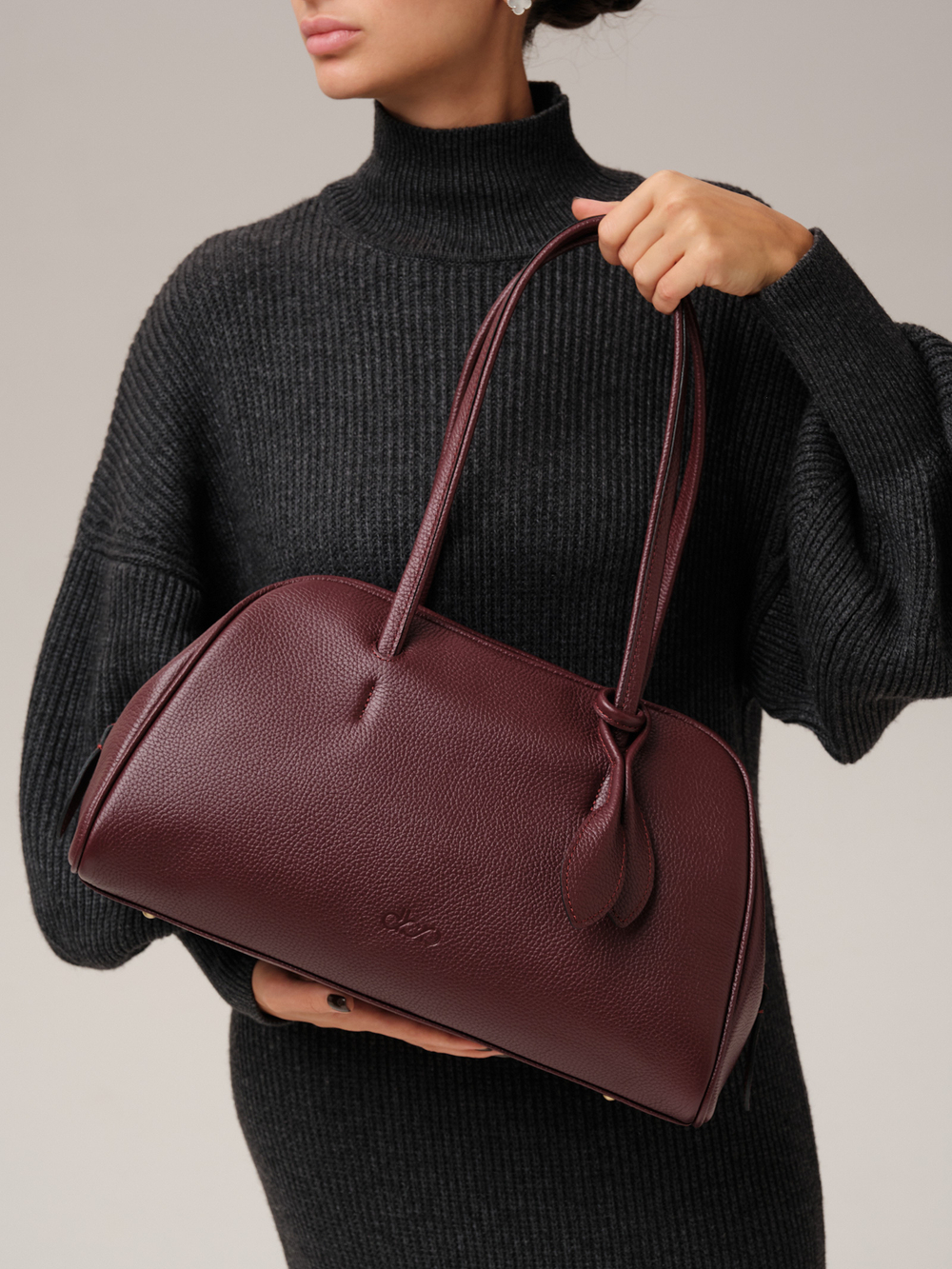 Кожаная сумка DBR 31338 зимняя вишня