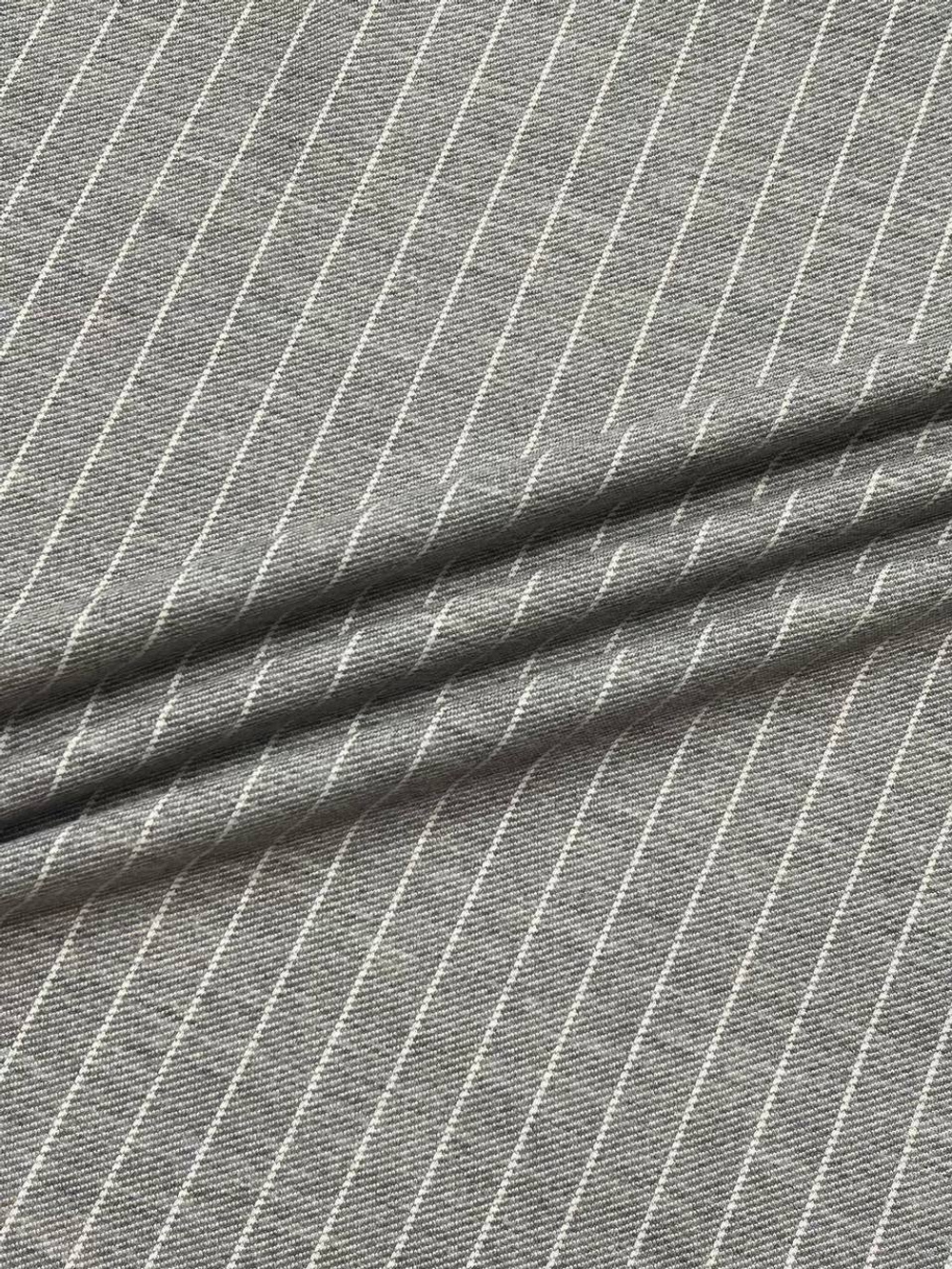 Трикотаж шерсть с хлопком Eleventy серый в белую полоску