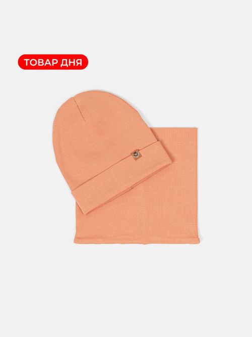 Шапка и снуд трикотажные двухслойные 