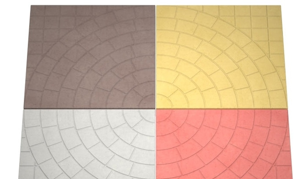 Плитка тротуарная Колодец 300х300х30мм красная/коричневая/желтая/черная