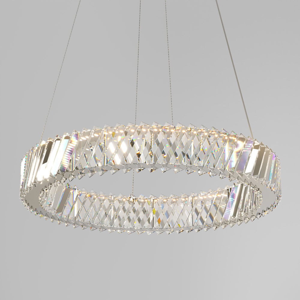Подвесной светильник с хрусталем 101004 LED никель хрусталь Strotskis