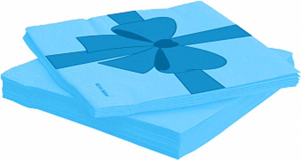 Салфетки Синий бант Голубой 33*33 см. 20 шт.