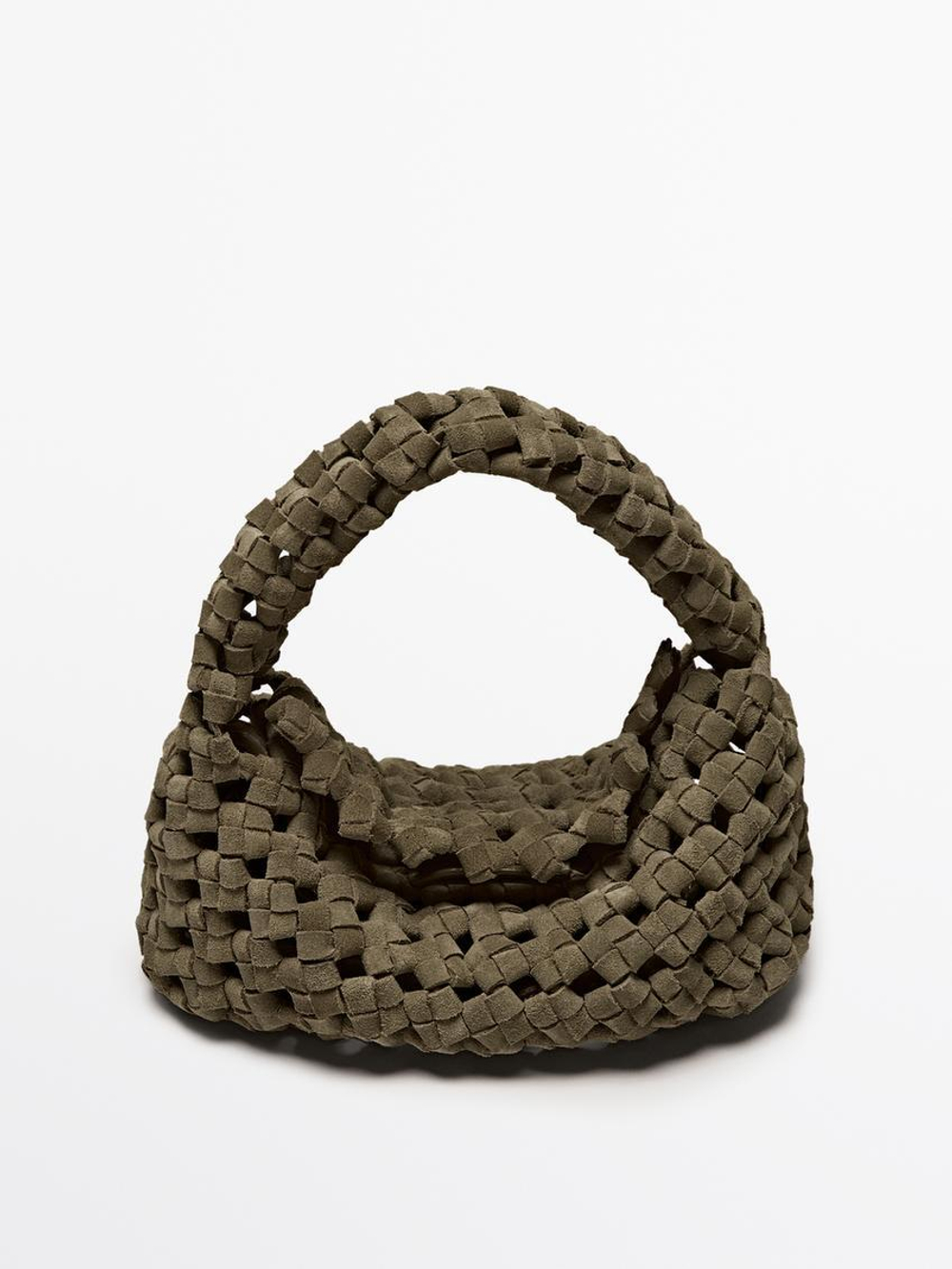 Massimo Dutti Маленькая кожаная сумка, хаки