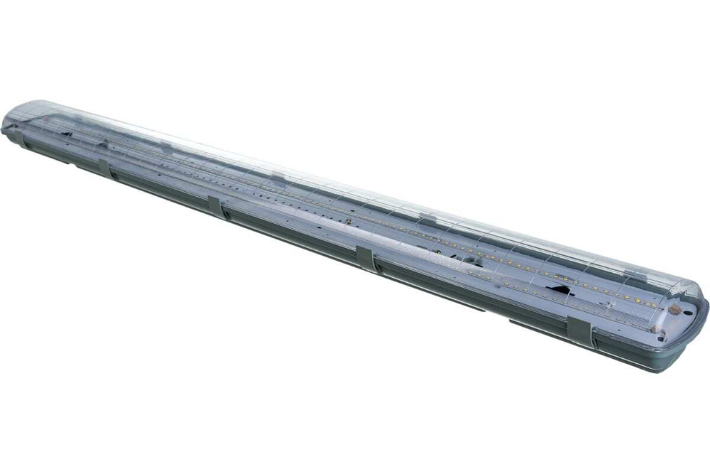 Светильник LED ДСП Айсберг 58W-7250Лм IP65 5000К прозрачн. с БАП 3ч 1262x124x85мм vs102-58-tr-5k-li3h