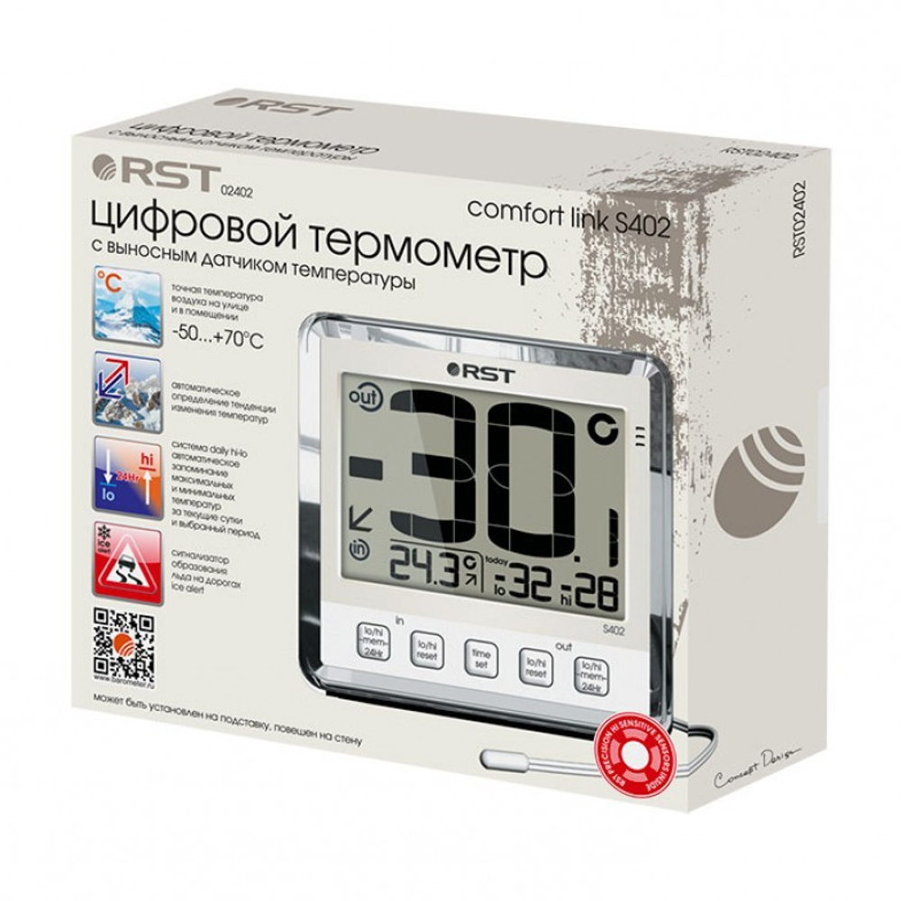 Цифровой термометр RST с выносным сенсором S402 (RST02402)