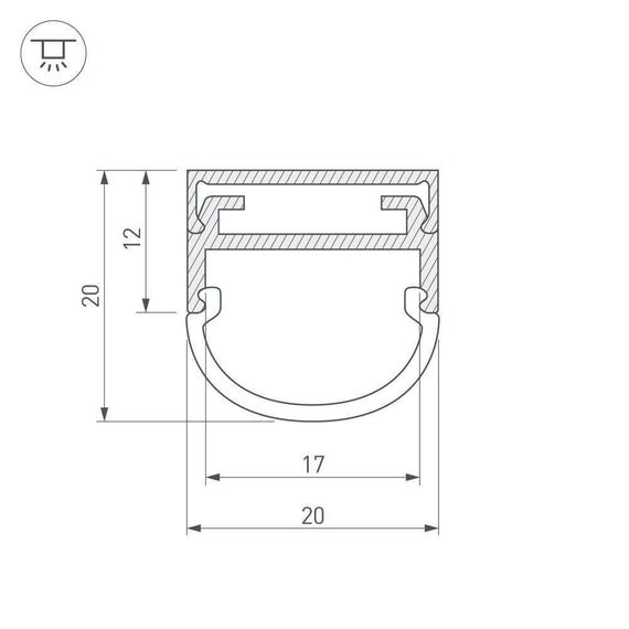Профиль Arlight ARH-WIDE-B-H20-2000 ANOD 016188
