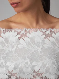 03-77 Кружево эластичное 24 см, белый 001