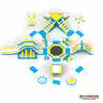 Большой надувной аквапарк «Аква Платформа» 30×27,8×4,3 м