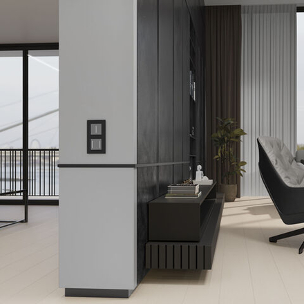 Сенсорный выключатель одноклавишный с подсветкой (серебряный)