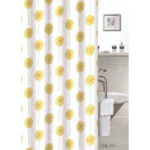 Штора для ванной комнаты полиэстер эконом 180*200 с кольцами Желтые цветы YQL-1171