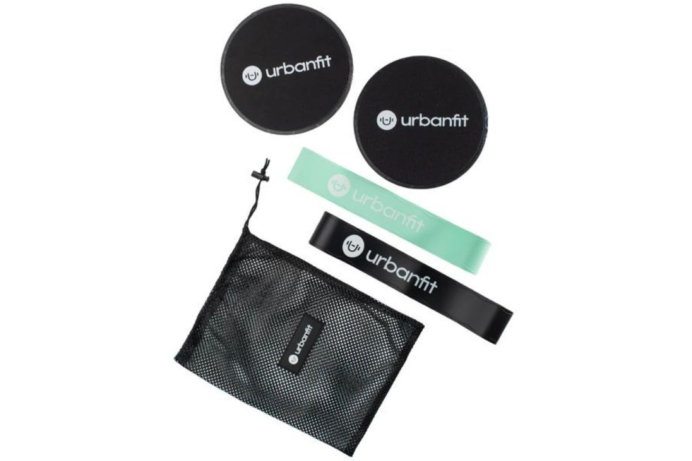 Набор фитнес резинок из латекса в комплекте с глайдинг дисками Urbanfit