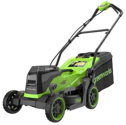 Газонокосилка аккумуляторная GREENWORKS 2520707UD 2x24V, 36 см, бесщеточная, c 2хАКБ 4 Ач и ЗУ