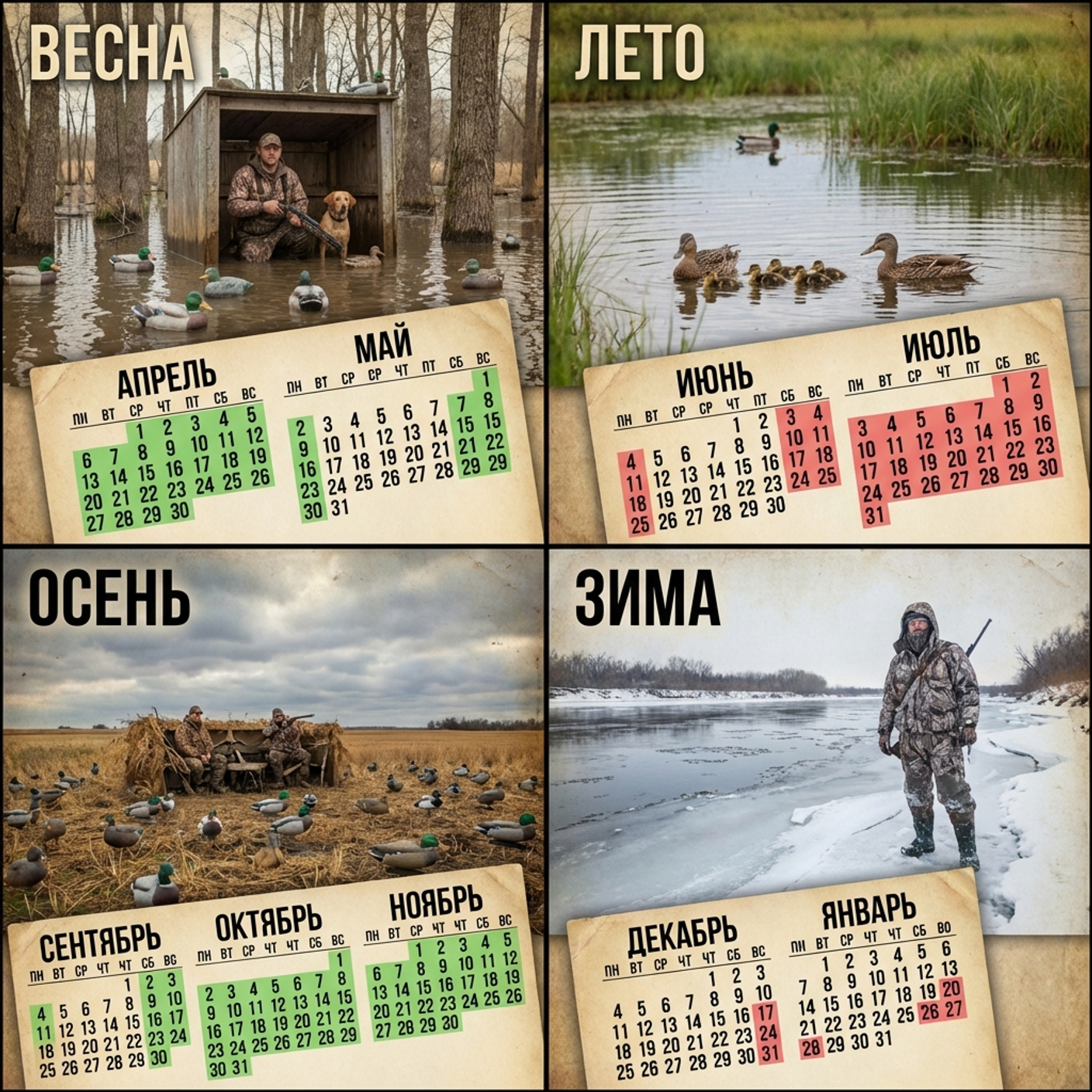 Сезонные особенности охоты на водоплавающую дичь: календарь охотника и тактика