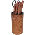Набор ножей «SHEF» 6предметов (4ножа+ножницы+подставка), дерево