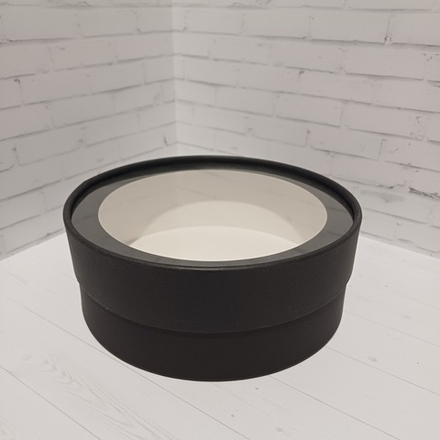 Коробка ШАЙБА с ПЭТ-крышкой 18*6 ЧЕРНЫЙ