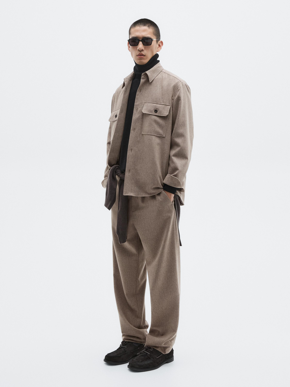 Massimo Dutti Брюки из эластичной шерстяной смеси, норка