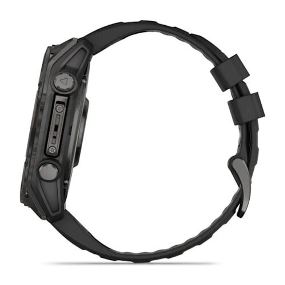 Умные часы Garmin Fenix 8 51mm, Sapphire, Carbon Gray DLC Titanium with Black/Pebble Gray Silicone Band