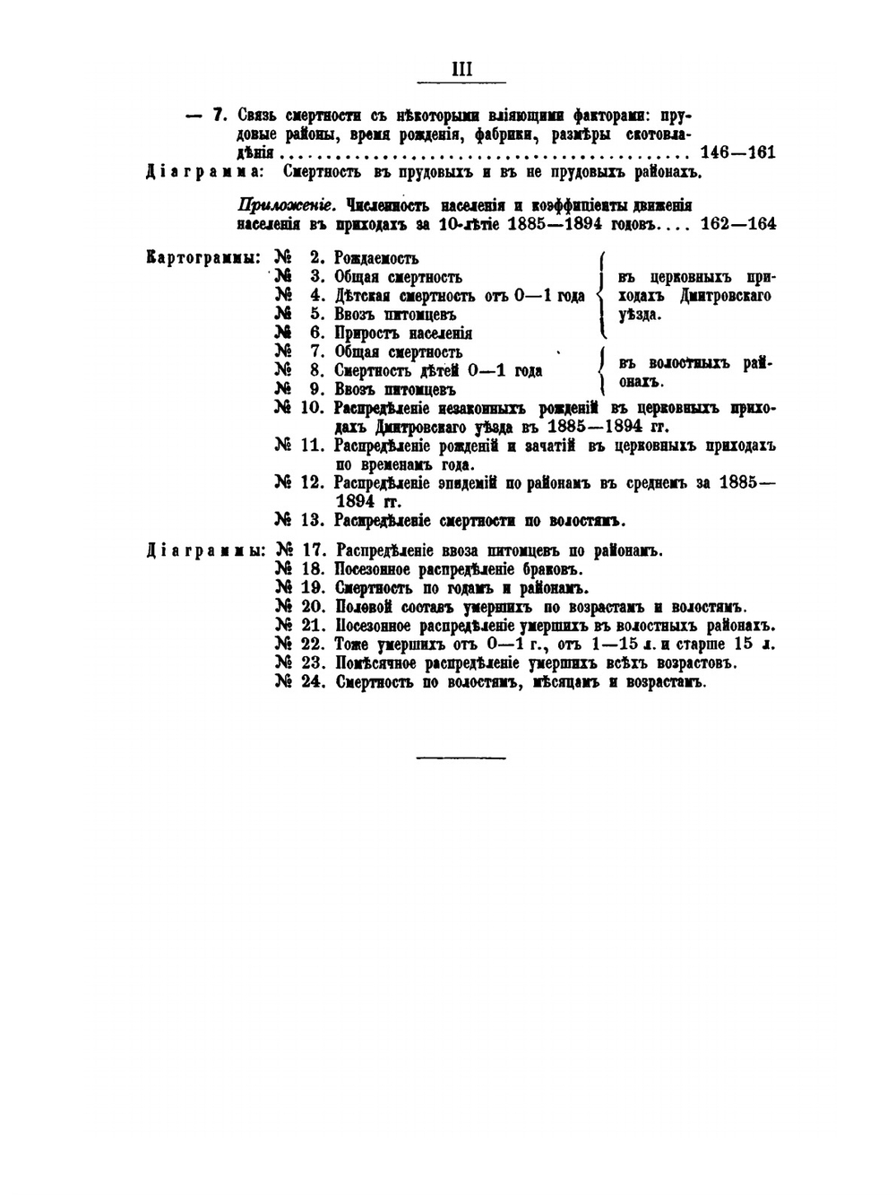 Сборник статистических сведений по Московской губернии. Том 6. Материалы по определению санитарного состояния Московской губернии. Выпуск 1. Дмитровский уезд. Очерк движения населения 1885-1894 | К.И. Шидловский