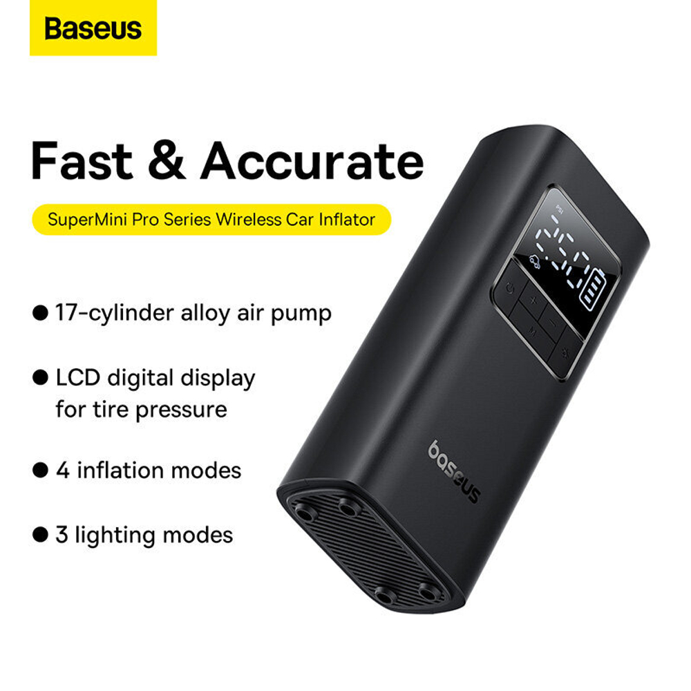 Автомобильный компрессор Baseus SuperMini Pro Series Cluster Black (C11159300111-00)